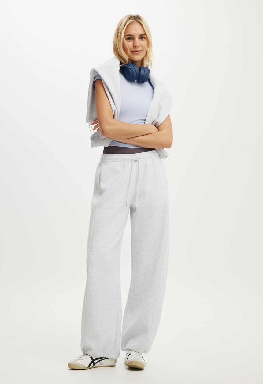 Cotton On - Plush Adjustable Balloon Sweatpant - Cloudy Grey Marle