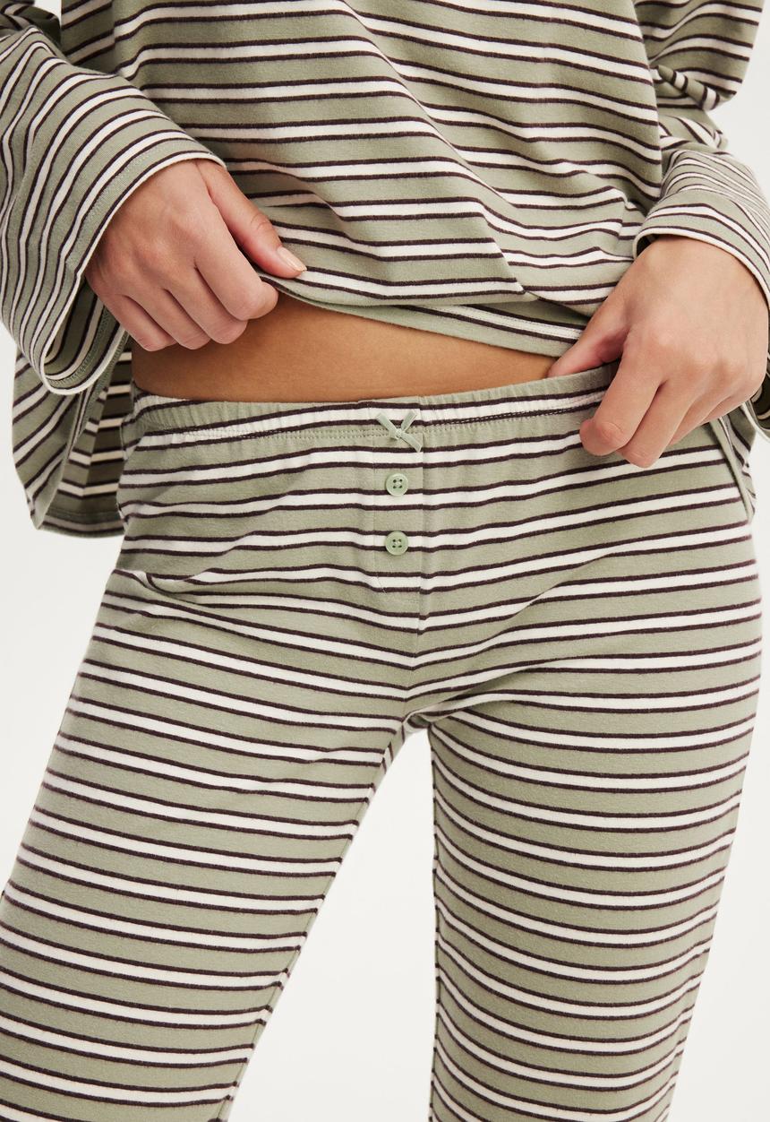 Cotton On - Dreamy soft flare pant - jamie stripe seagrass