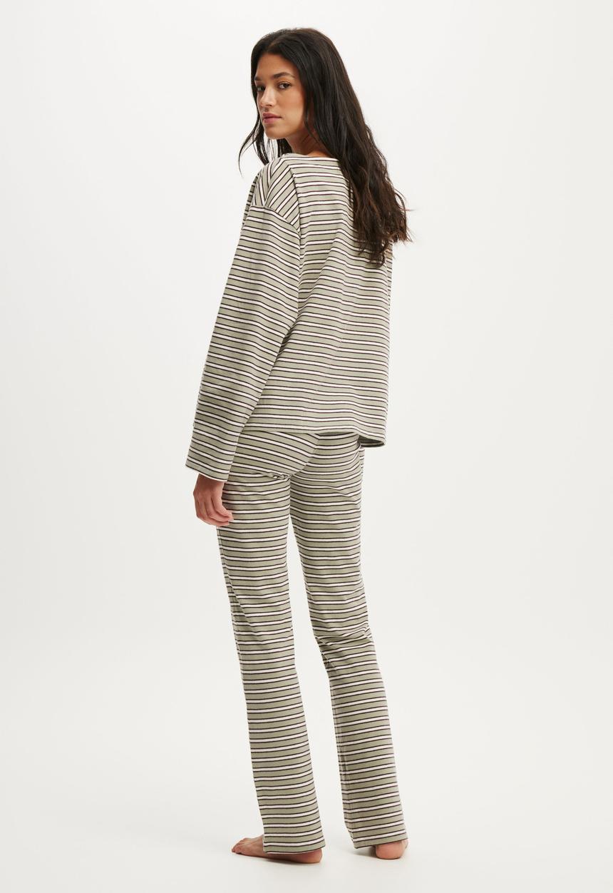 Cotton On - Dreamy soft flare pant - jamie stripe seagrass
