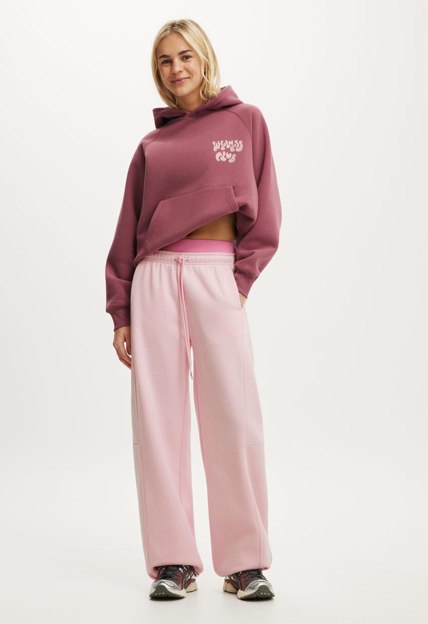 Cotton On - Plush Adjustable Balloon Sweatpant - Cherry Dream