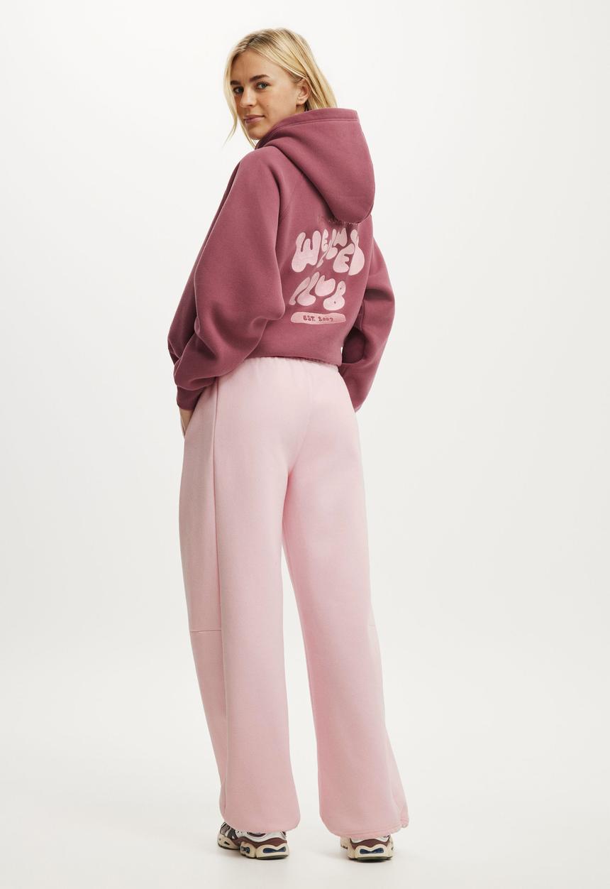 Cotton On - Plush Adjustable Balloon Sweatpant - Cherry Dream