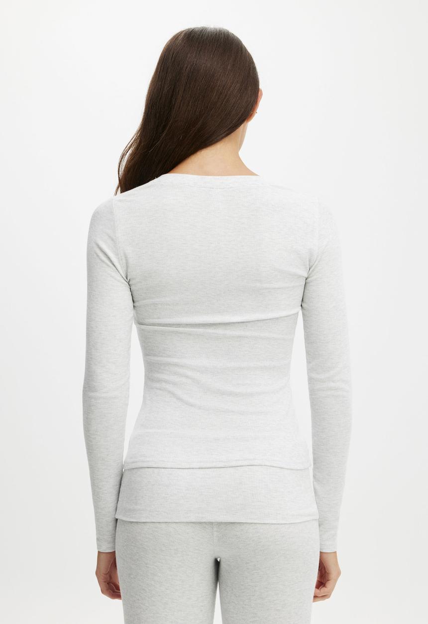 Cotton On - Sleep recovery lounge henley - light grey marle