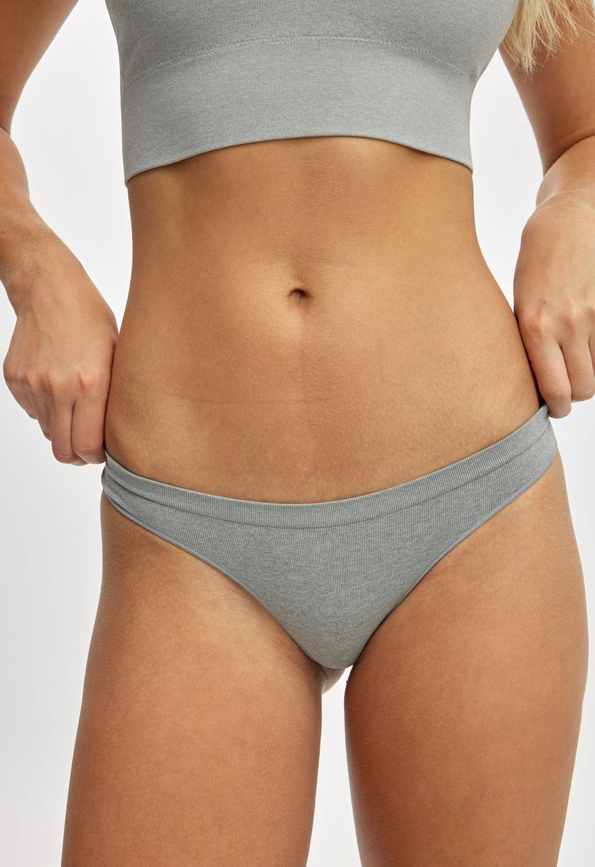 Cotton On - Seamless low rise g-string brief - grey marle