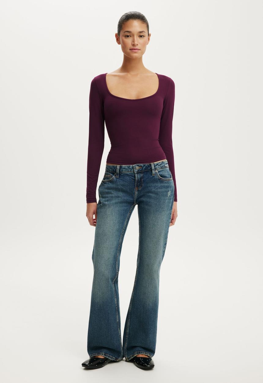 Cotton On - Hold me long sleeve - blackberry belle