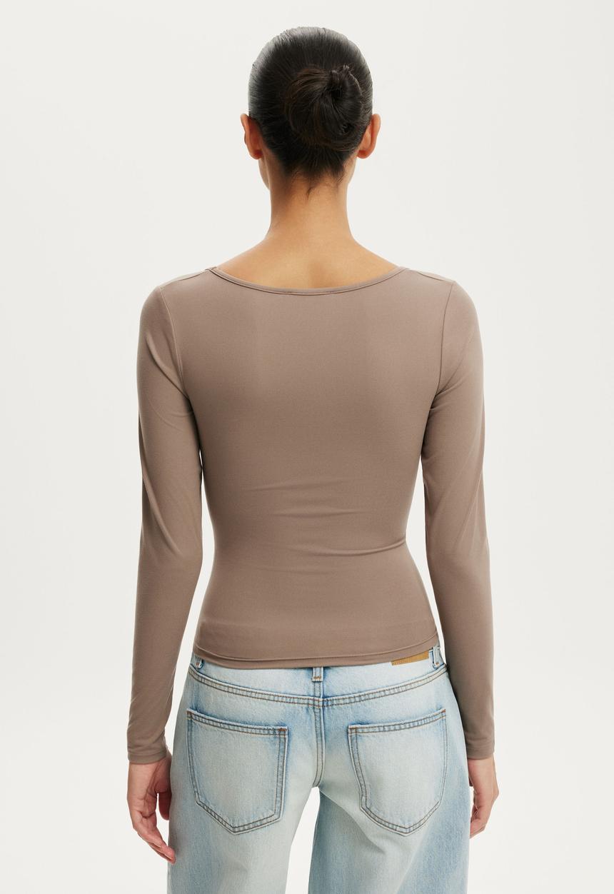 Cotton On - Hold me long sleeve - washed mocha