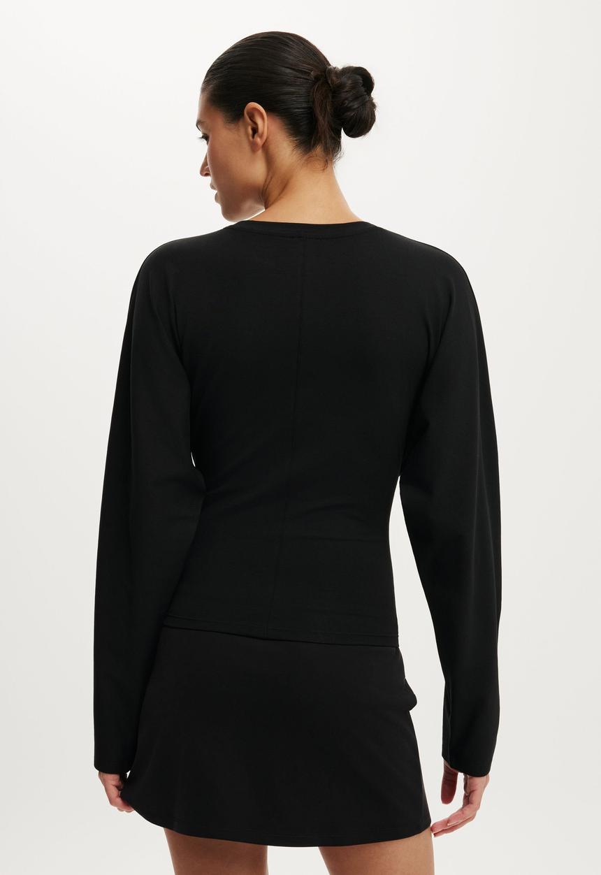 Cotton On - Blair Batwing Long Sleeve - Black