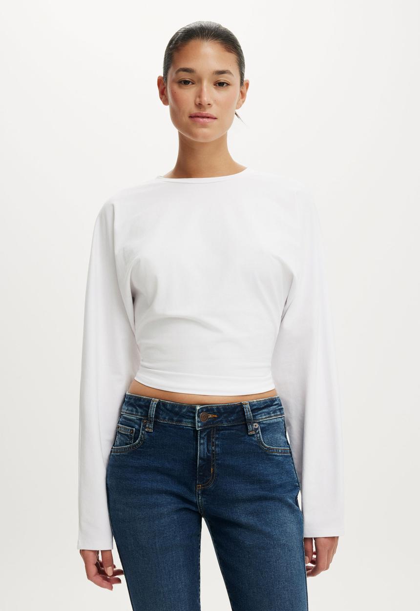 Cotton On - Blair Batwing Long Sleeve - White