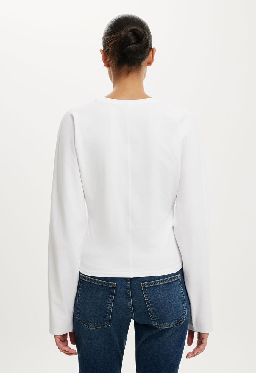 Cotton On - Blair Batwing Long Sleeve - White