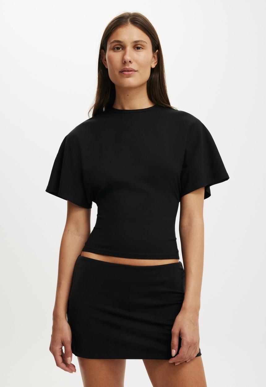 Cotton On - Batwing Short Sleeve Tee - Black