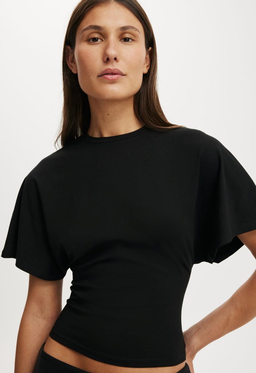 Cotton On - Batwing Short Sleeve Tee - Black