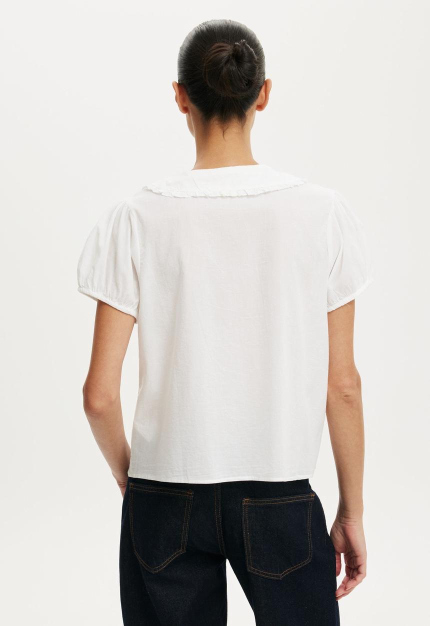 Cotton On - Edie babydoll shirt - white