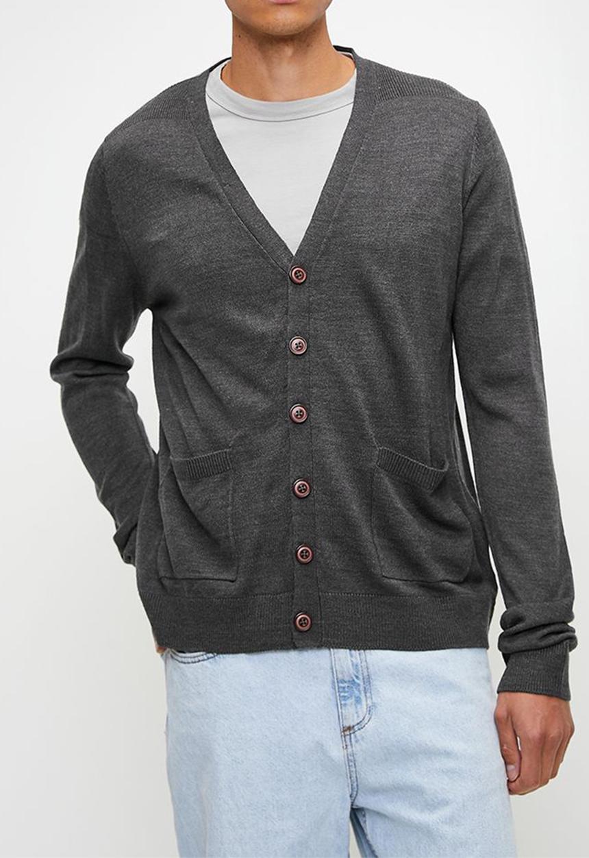 Brave Soul - Knitwear - Dark Charcoal Marl