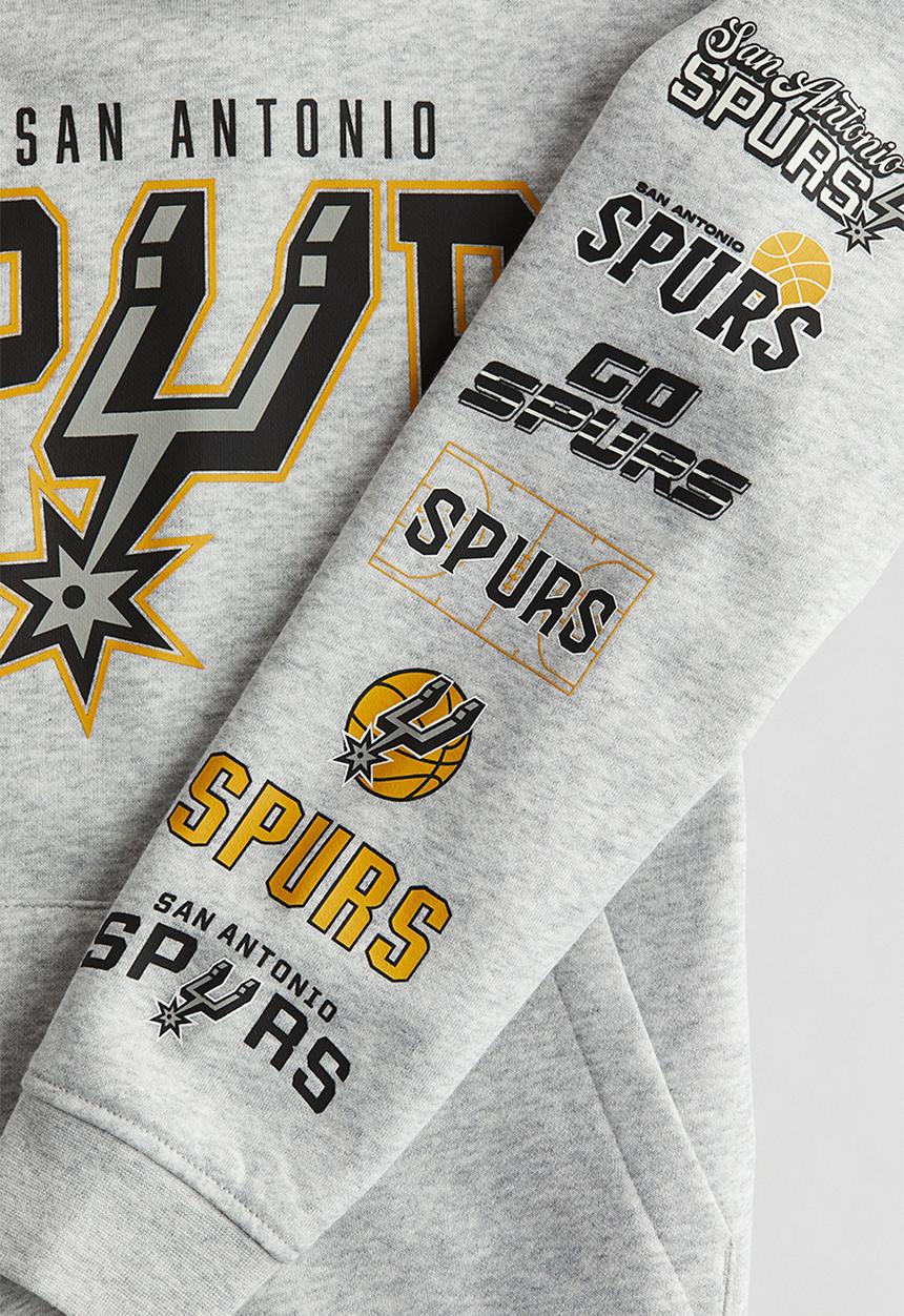 H&M - Printed hoodie - light grey/san antonio spurs