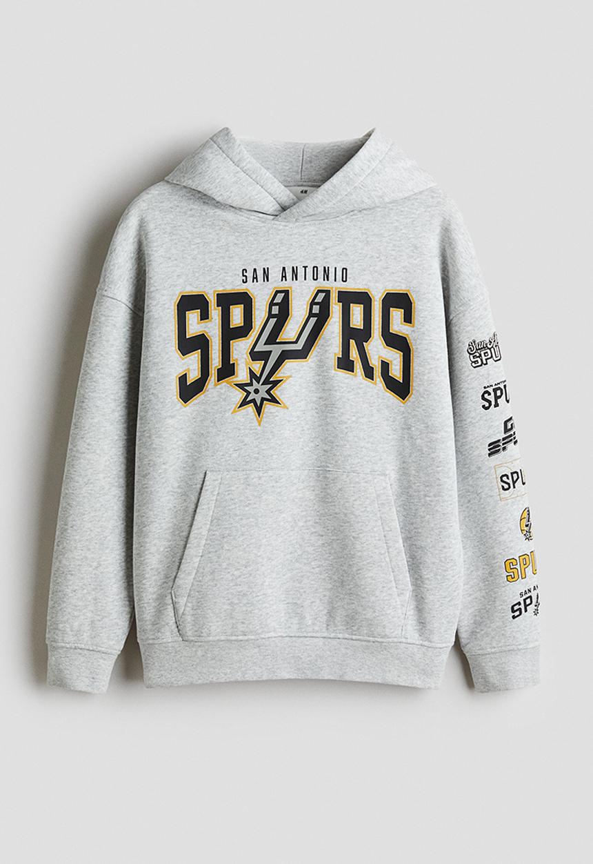 H&M - Printed hoodie - light grey/san antonio spurs