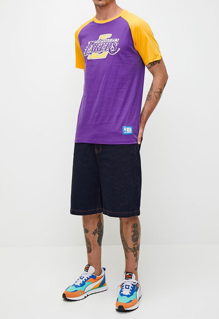 NBA - Nba bold & block T-shirt lakers - purple