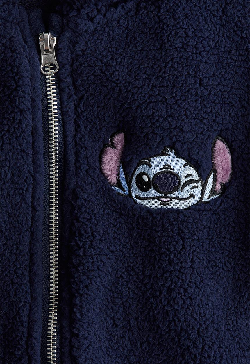 H&M - Teddy zip-through hoodie - blue/stitch