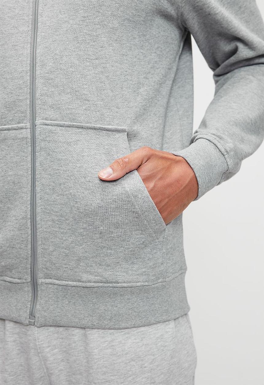 POLO - Men sport ls hoodie - grey melange