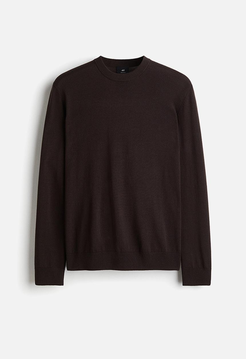 H&M - Regular fit merino wool jumper - brown