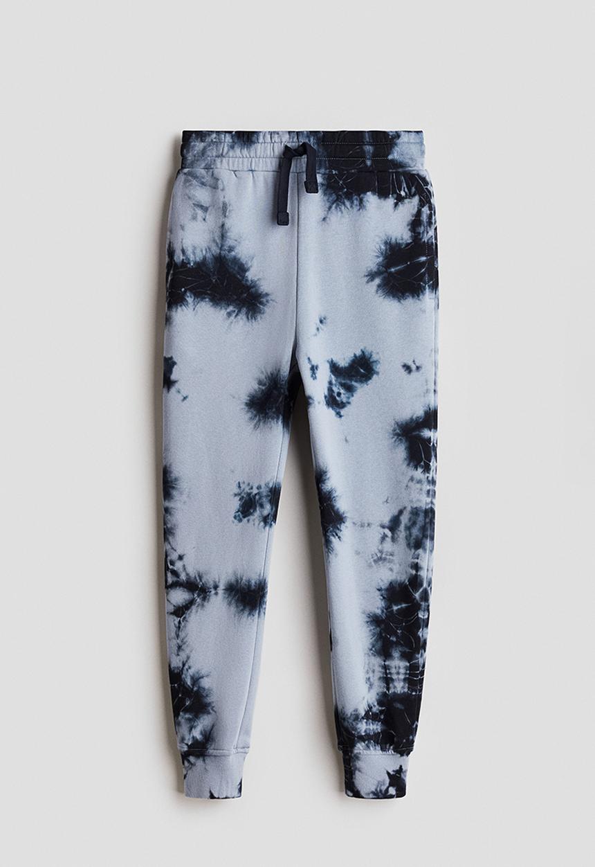 H&M - Printed sweatshirt joggers - dusty blue/tie-dye