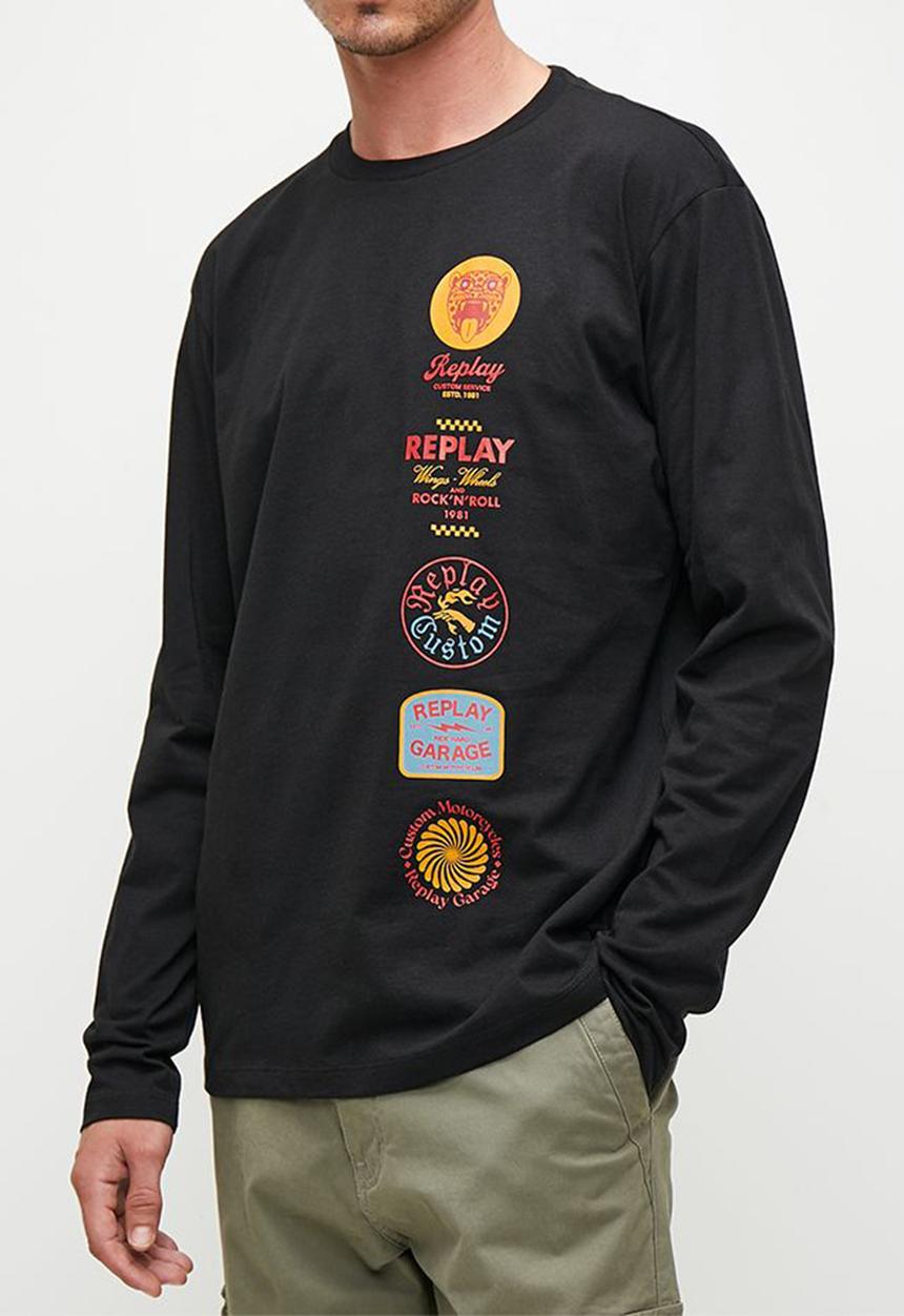 Replay - Lutho long sleeve T-shirt - black