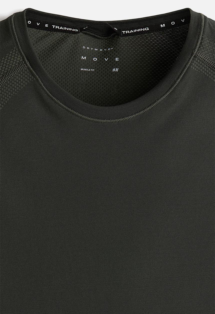 H&M - Muscle fit sports top with drymove™ - dark green