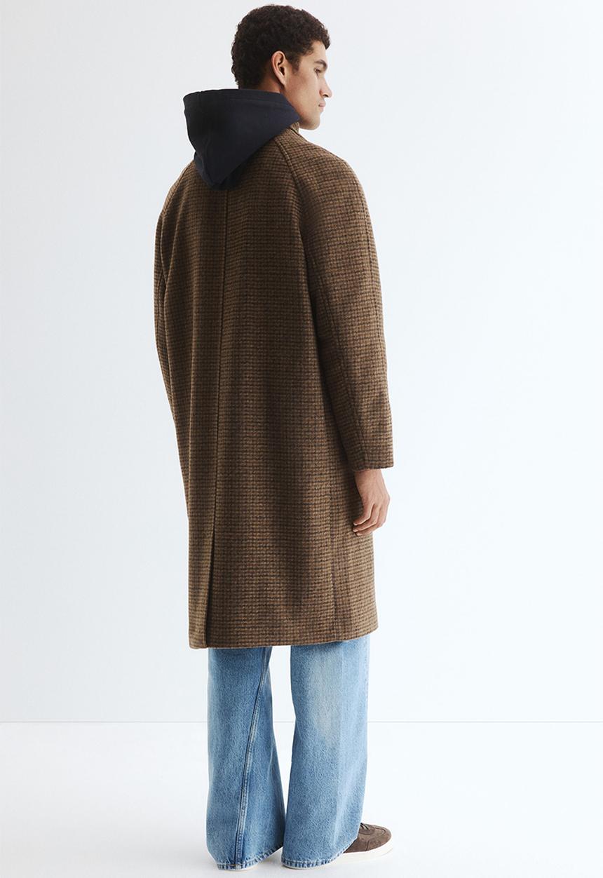 H&M - Car coat - dark brown checked