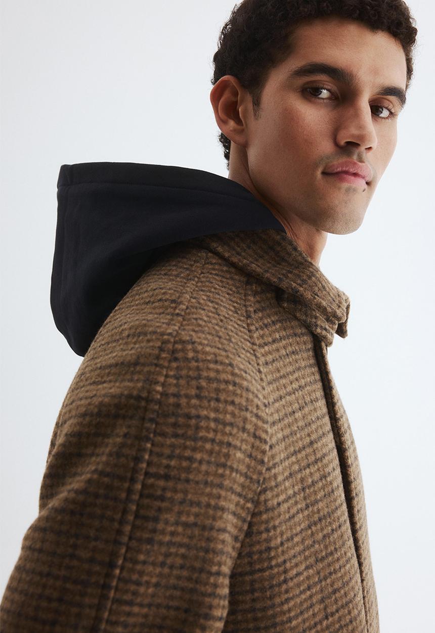 H&M - Car coat - dark brown checked