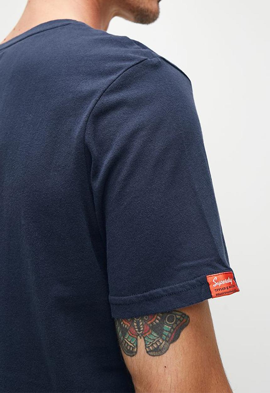Superdry. - Duo vintage logo T-shirt - richest navy