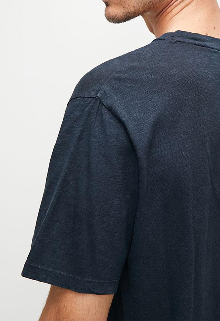 Superdry. - Lo-fi biker graphic loose tee - eclipse navy slub