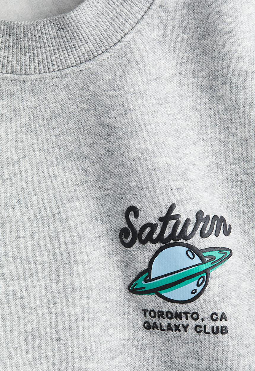H&M - Printed sweatshirt - grey marl saturn