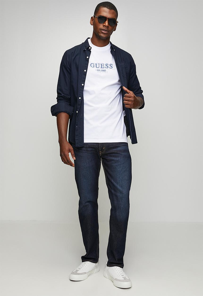 GUESS - Cn Short sleeve Small Logo Tee - Pure White