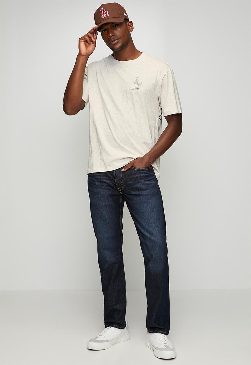 GUESS - Short sleeve Bsc Dstrssd Quattro G Tee - Light Oatmeal Heather M11