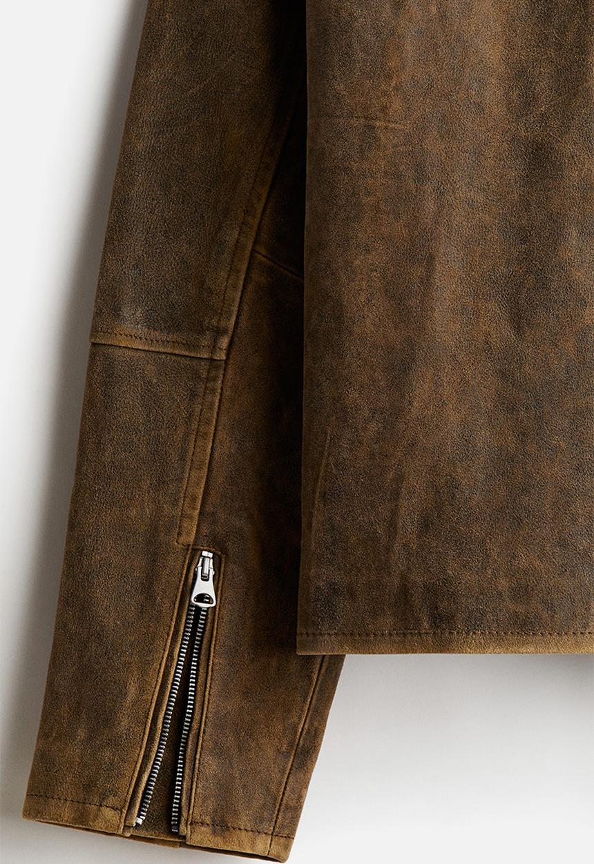 H&M - Leather biker jacket - brown