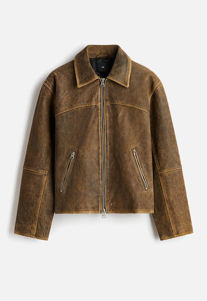 H&M - Leather biker jacket - brown