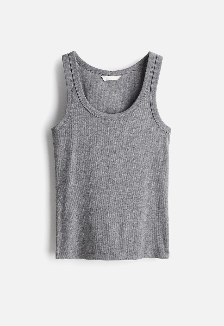 H&M - Ribbed vest top - grey marl 