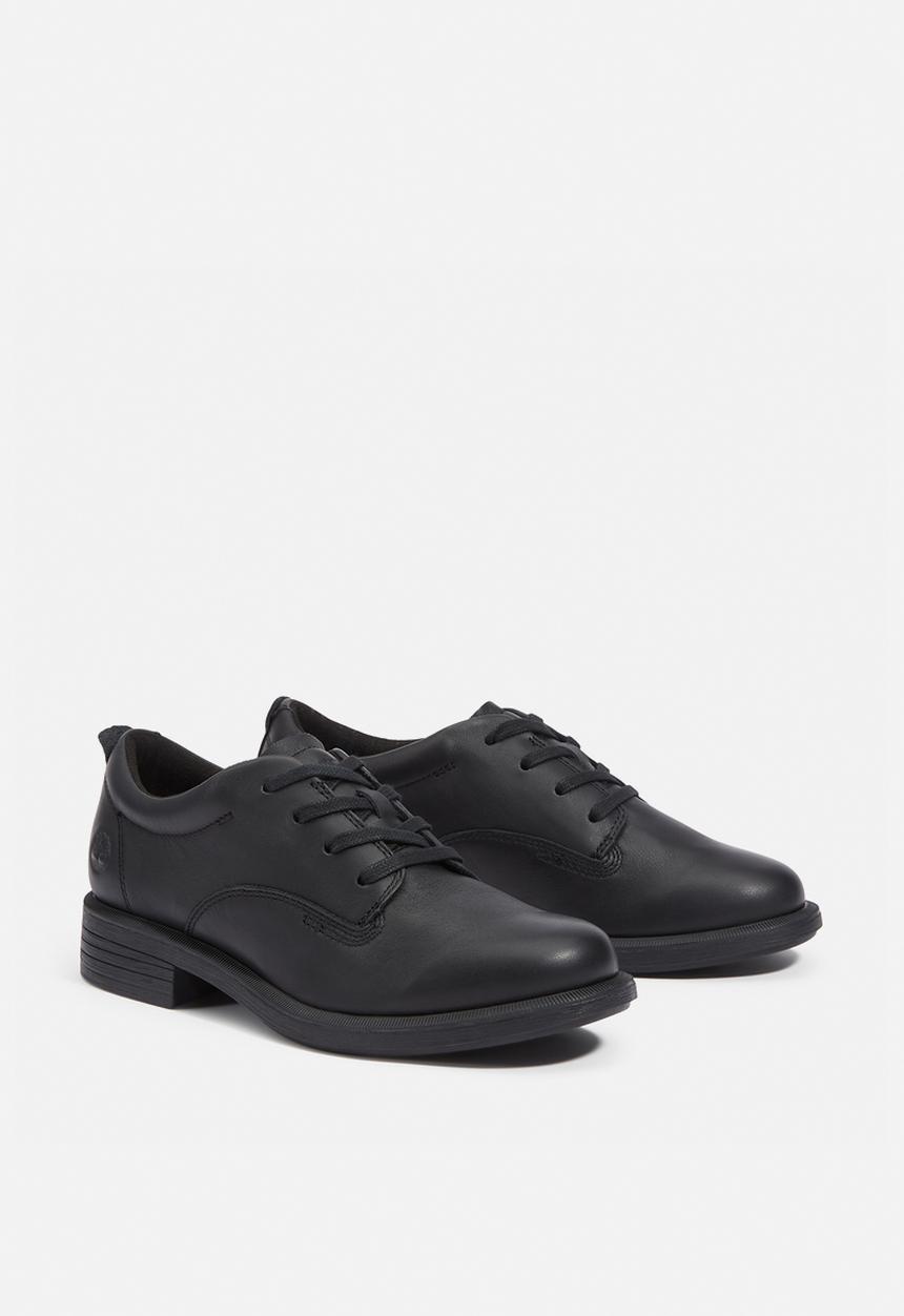 Verona square lace up shoe - black full grain