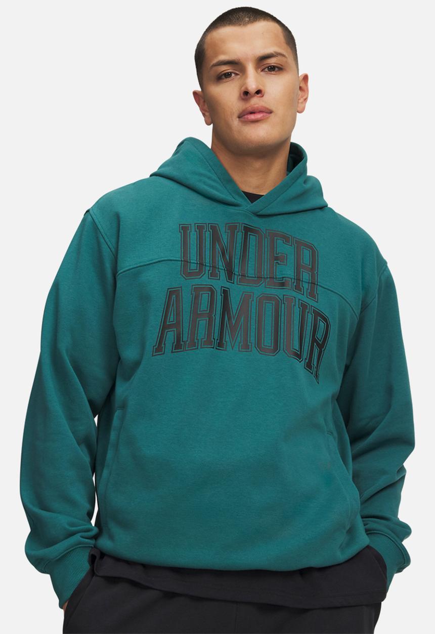Under Armour - UA Rival LW Graphic Hoodie - Rack Green/Black