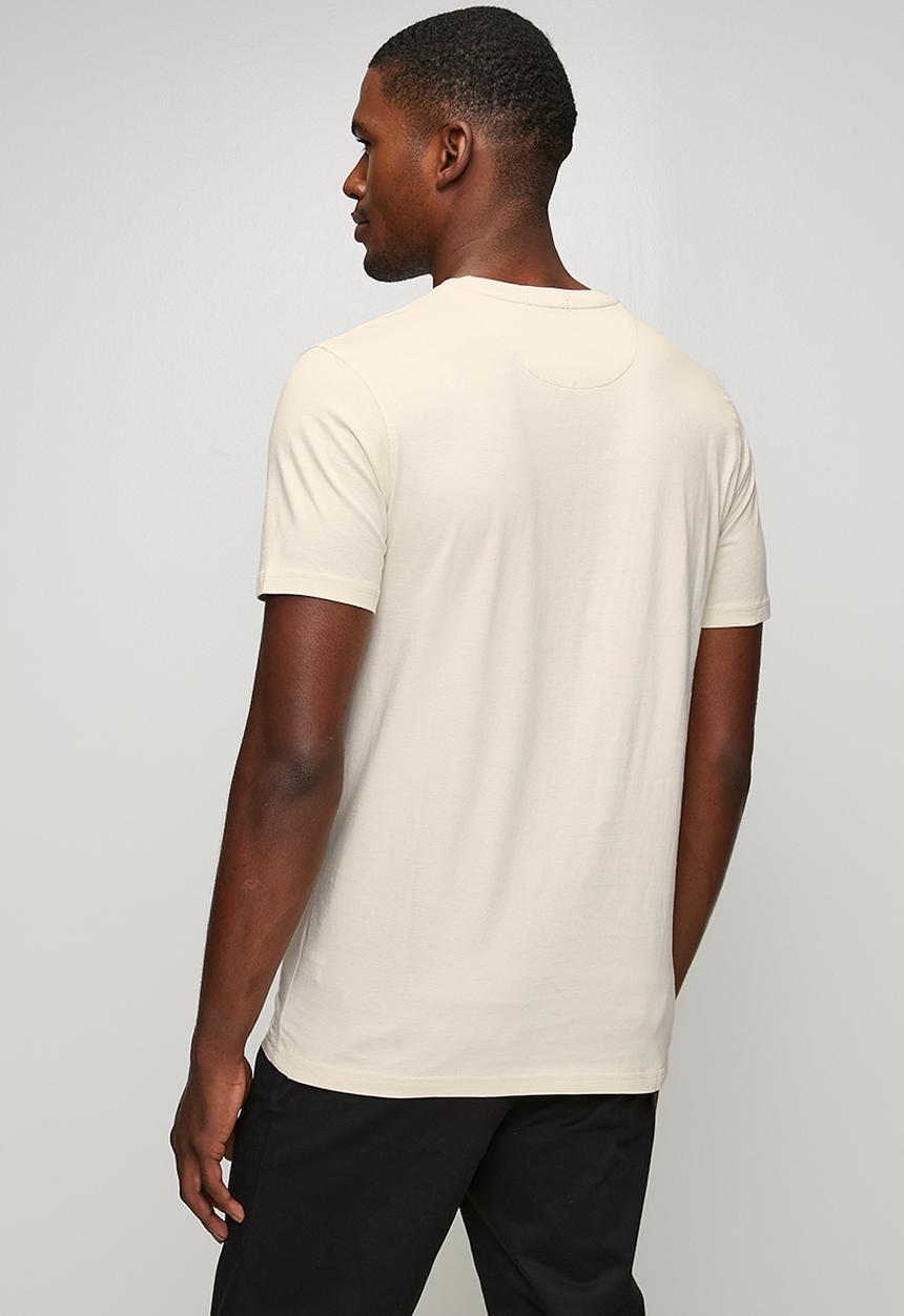 POLO - Jensen Rubber Badge Short sleeve Tee - Ecru