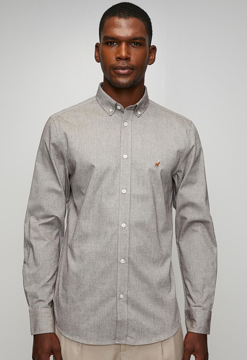 POLO - Iman Ls Oxford Shirt Iman - Brown