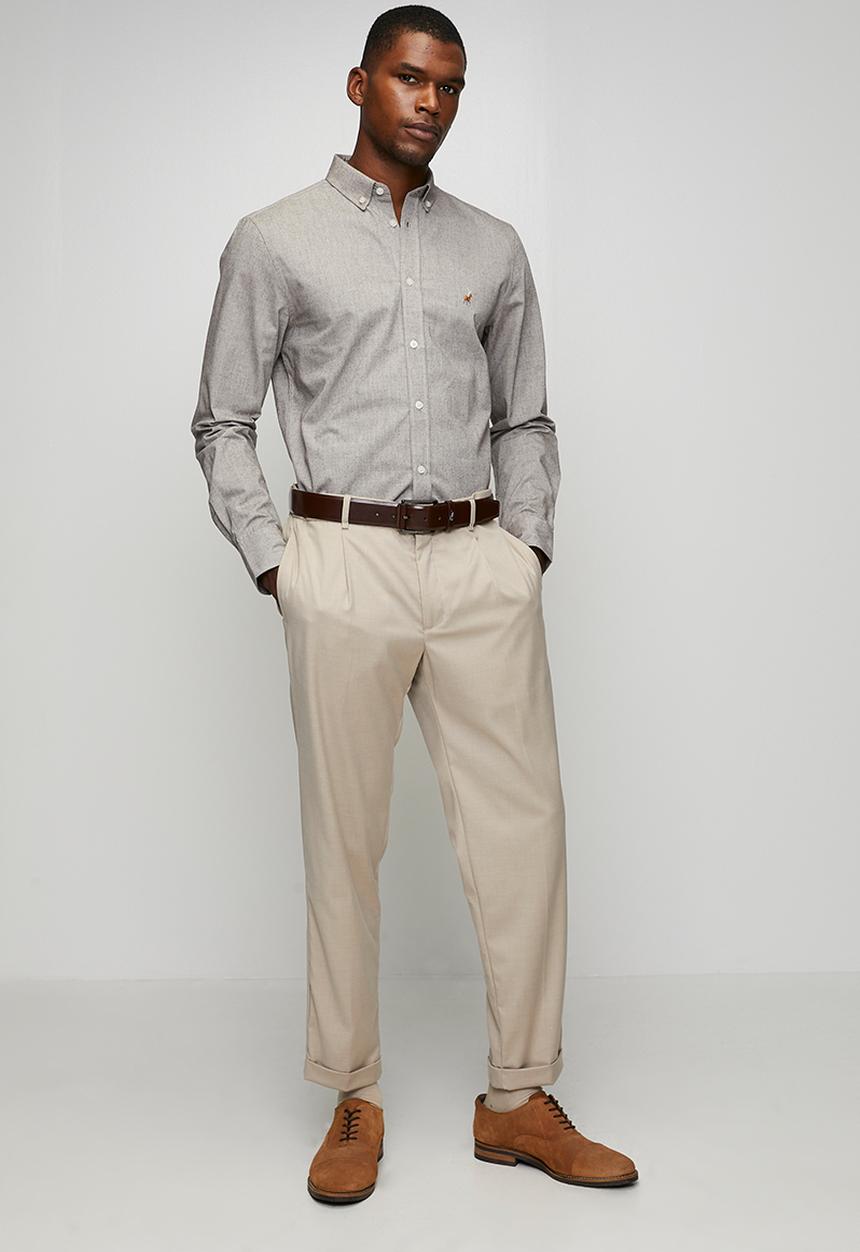 POLO - Iman Ls Oxford Shirt Iman - Brown