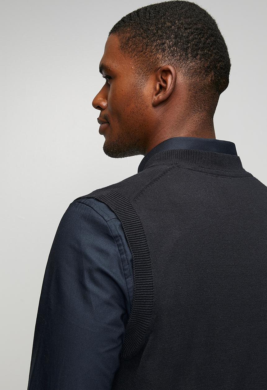 POLO - Luke  Stripe Crew Long Sleeve Knitwear  - Navy