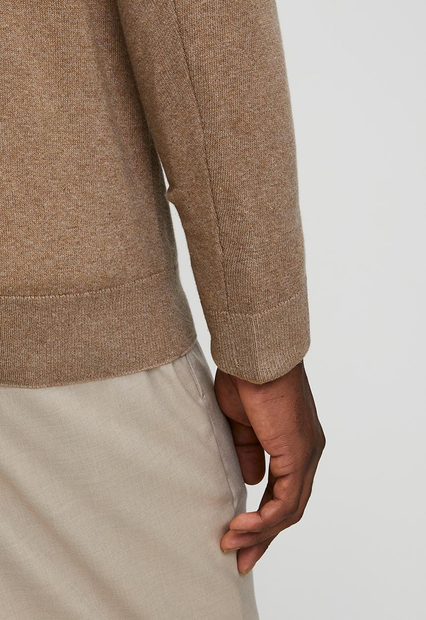 POLO - Luke Essential Cotton Crew Long Sleeve Knitwear  - Brown