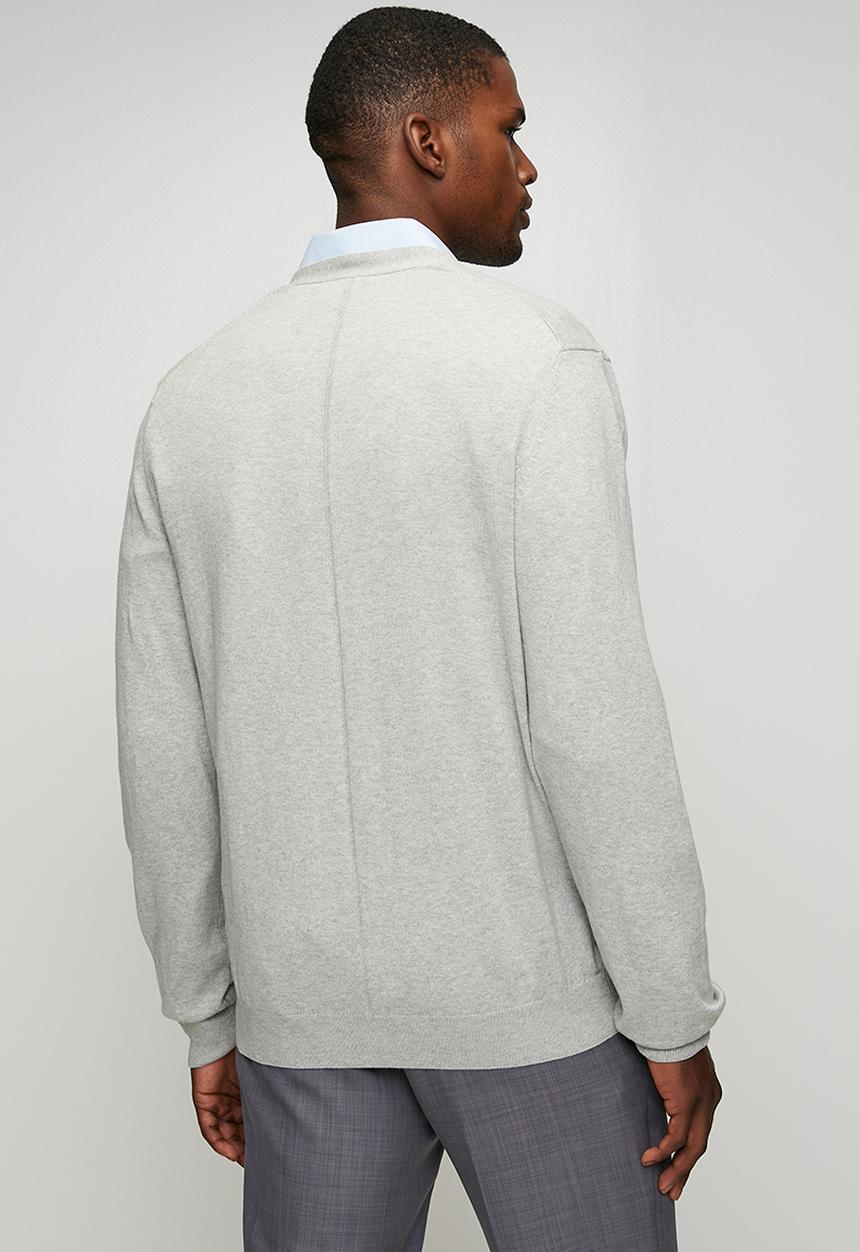 POLO - Maxon Plain Cardigan  - Grey Melange
