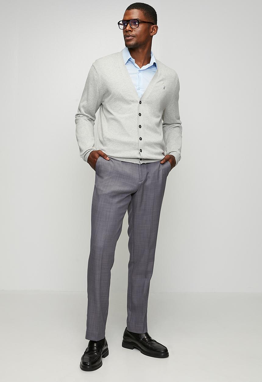 POLO - Maxon Plain Cardigan  - Grey Melange