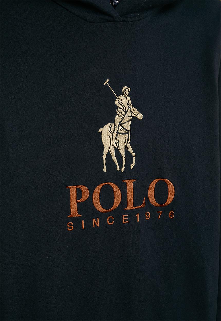 POLO - Boys william embroidered hoody - navy