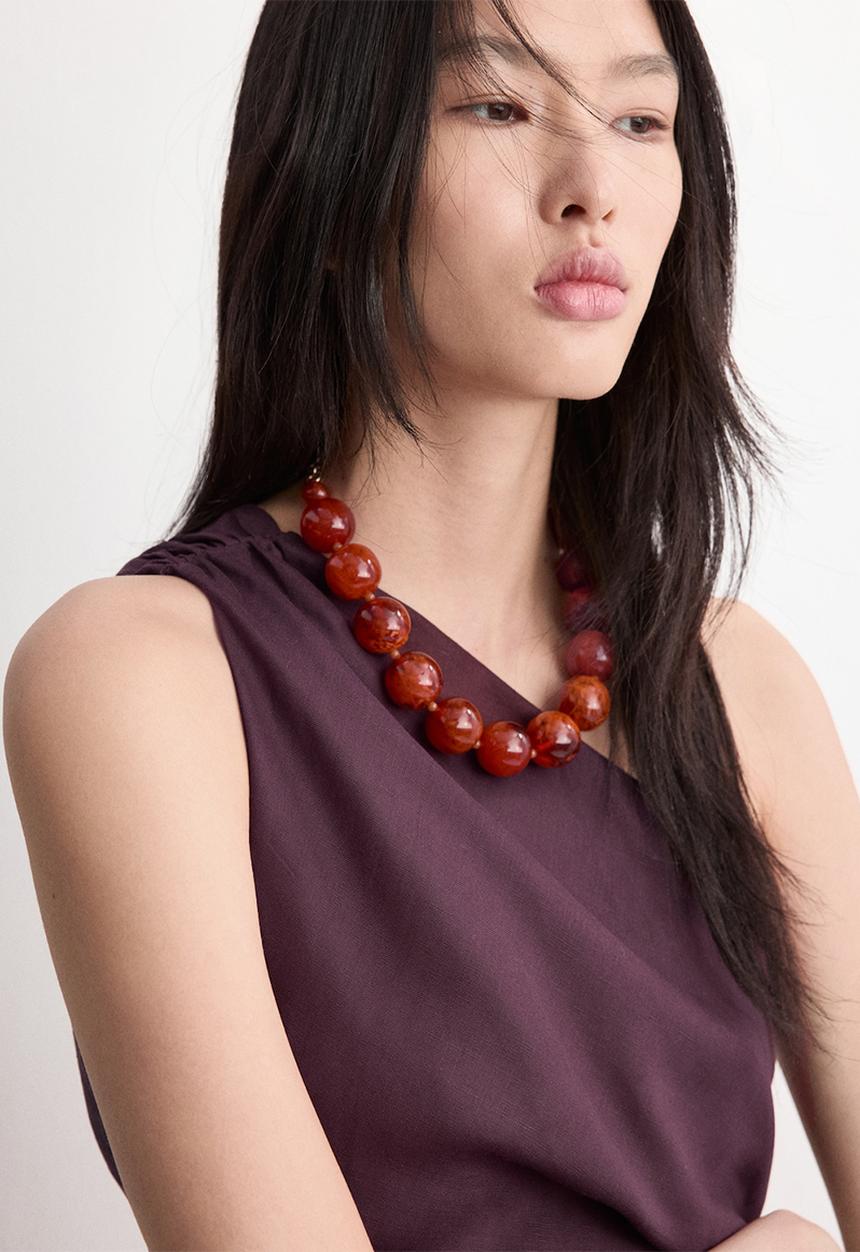 MANGO - Dress naty - dark red
