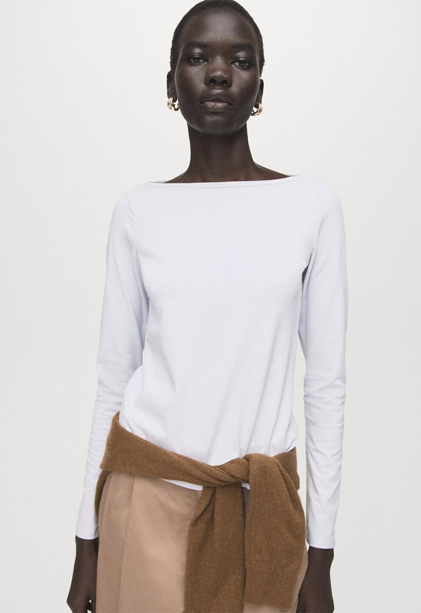 MANGO - T-shirt murma - light pastel blue