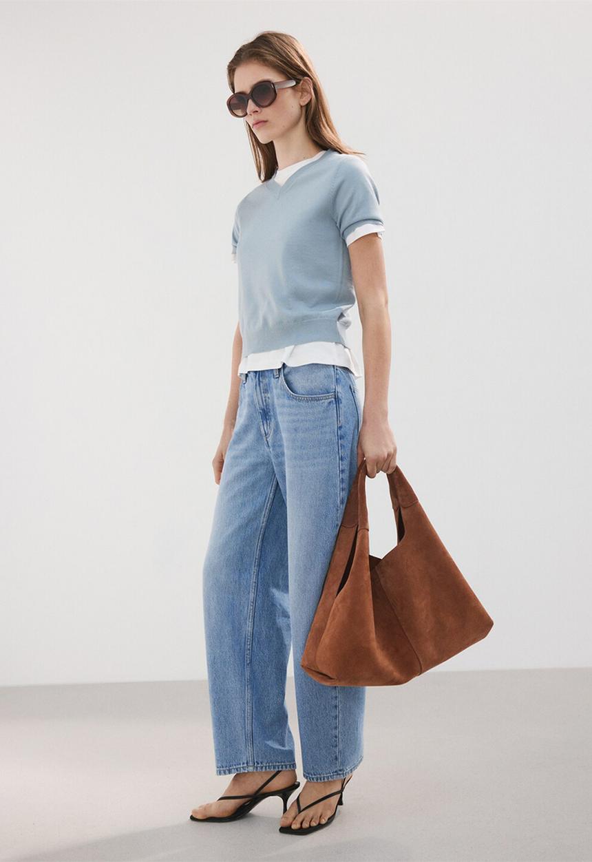 MANGO - Jeans bet - open blue