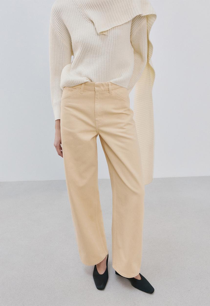MANGO - Jeans blues- light pastel yellow