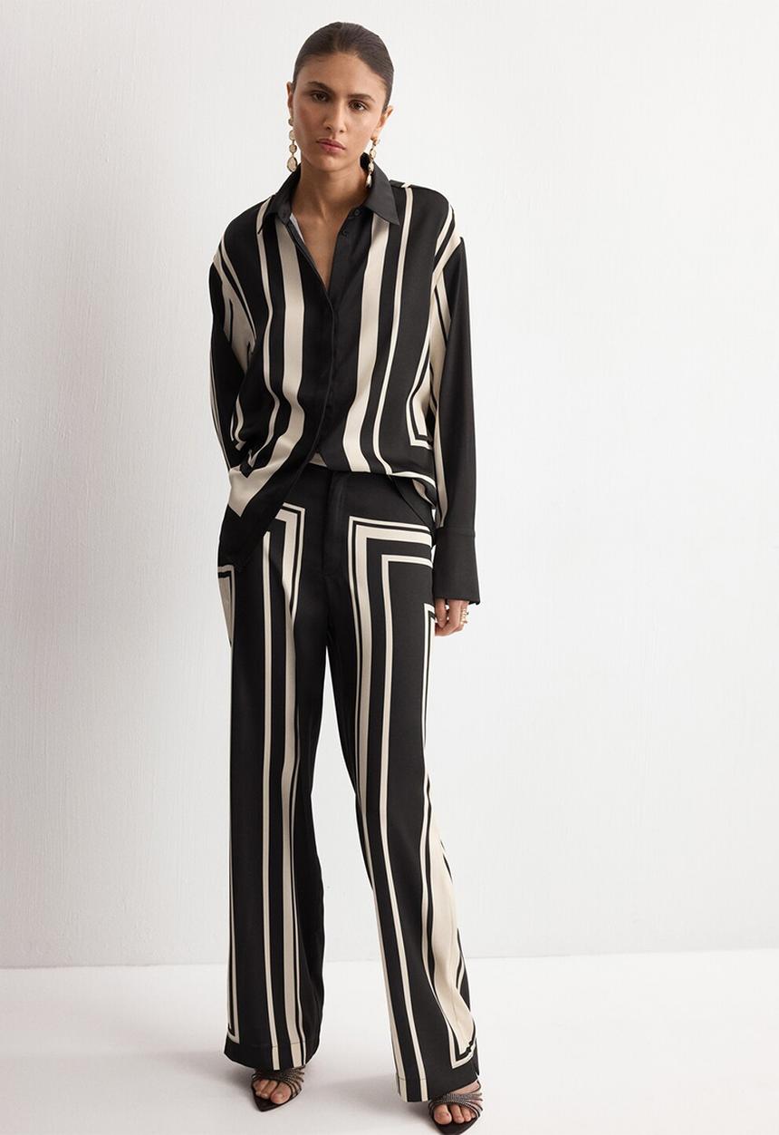 MANGO - Trousers carol- black